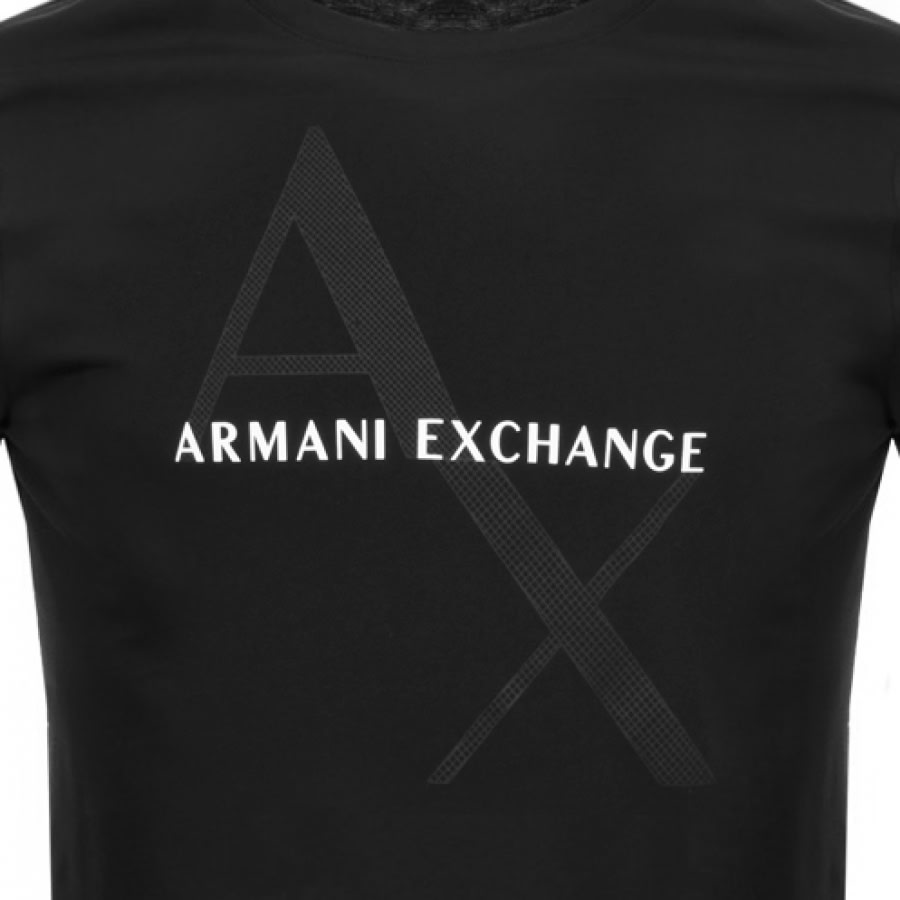Alternative Image for ProductArmani Exchange Crew Neck Logo T Shirt Black3